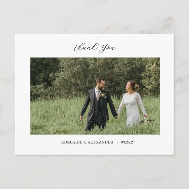 Cartão Postal Casamento Fotográfico com Roteiro Moderno (Frente)
