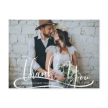 Casamento Fotográfico com Script de Mão Obrigado