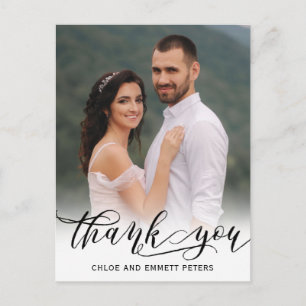 Cartão Postal Casamento Fotográfico da Clérigrafia Moderna Chic 