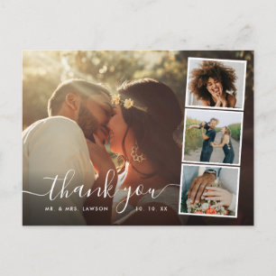 Cartão Postal Casamento Fotográfico do Elegante Modern Script 4 