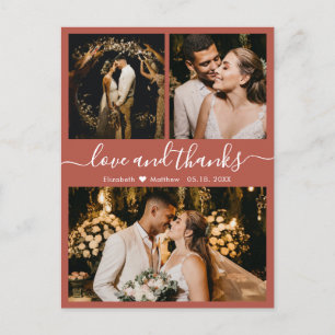 Cartão Postal Casamento Fotográfico do Modern Terracotta Obriga