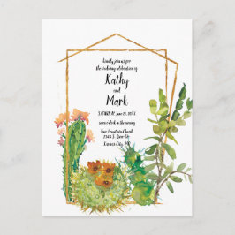 Cartão Postal Casamento Geométrico do Deserto Blooming Cactus