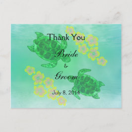 Cartão Postal Casamento Honu Havaiano Obrigado