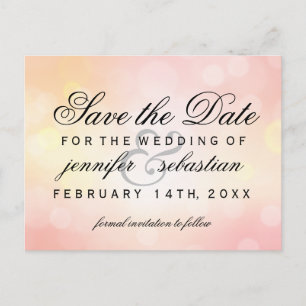 Cartão Postal Casamento Luz Glamoroso, Rosa, GCI Bokeh