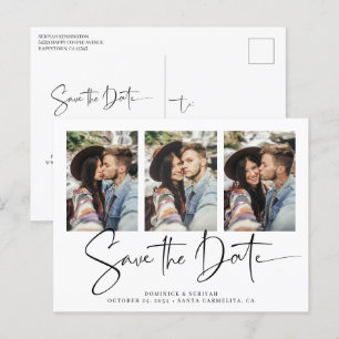 Cartão Postal Casamento Manuscrito Moderno Salve a Data