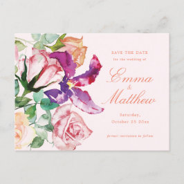 Cartão Postal Casamento Maximalismo Botânico Selvagem Salve a Da