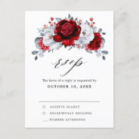 Casamento Metálico Branco Vermelho Royal RSVP     