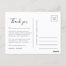 Cartão Postal Casamento Minimalista Moderno com Tipografia Simpl