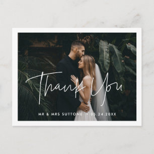 Cartão Postal Casamento Minimalista moderno Obrigado foto