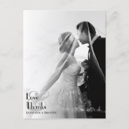 Cartão Postal Casamento Moderno de Sobreposição de Fotos Minimal