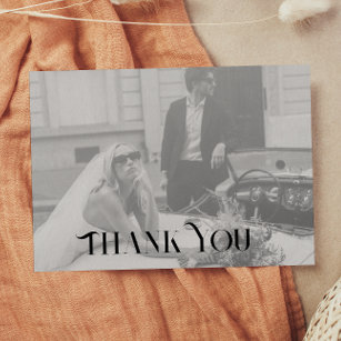 Cartão Postal Casamento moderno e chic Obrigado Cartão-postal
