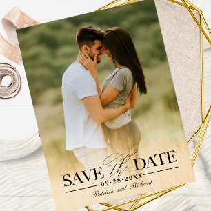 Cartão Postal Casamento Moderno e Elegante Salvar a Data Foto