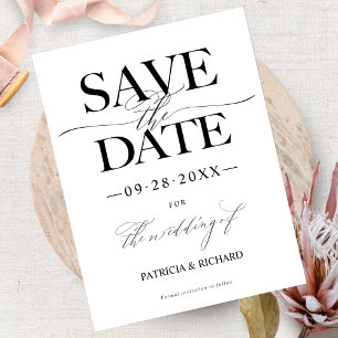 Cartão Postal Casamento Moderno e Elegante Salvar a Data Sem Fot