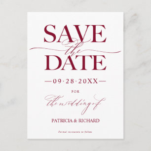 Cartão Postal Casamento Moderno Elegante Salvar a Data Sem Foto