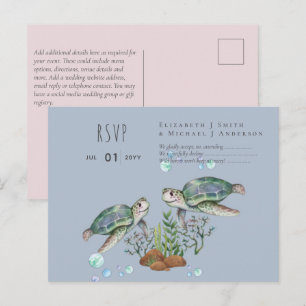 Cartão Postal Casamento na Praia das Tartarugas Marinhas