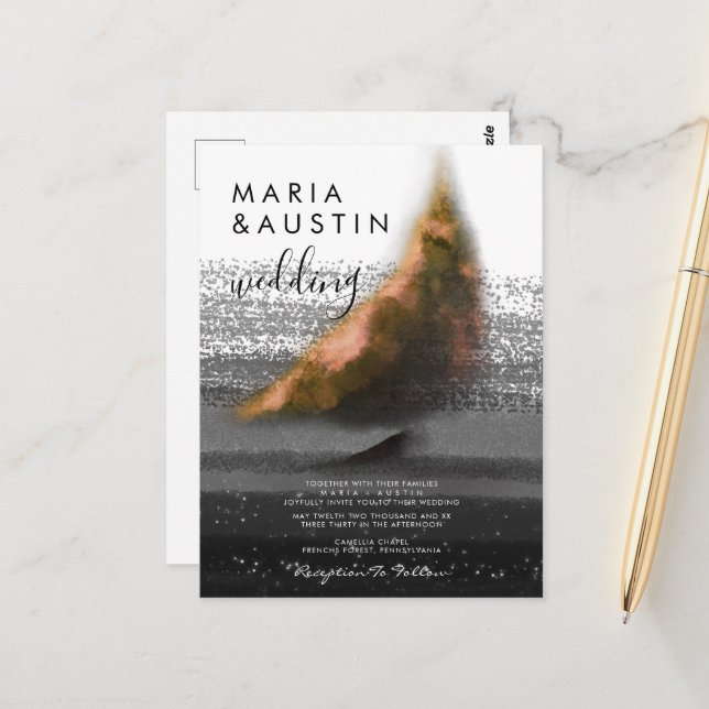 Cartão Postal Casamento Negra De Embarcação De Navegação Do Mar  (Frente/Verso In Situ)