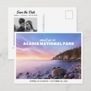 Cartão Postal Casamento no Parque Nacional de Acadia Save the Da