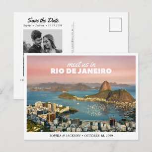 Cartão Postal Casamento no Rio de Janeiro Save the Date Viagem R