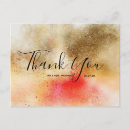 Cartão Postal Casamento Obrigado | Cartão-postal de Script de Aq