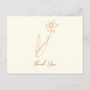 Cartão Postal Casamento Obrigado Daffodil