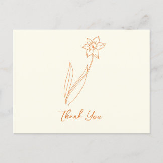 Cartão Postal Casamento Obrigado Daffodil