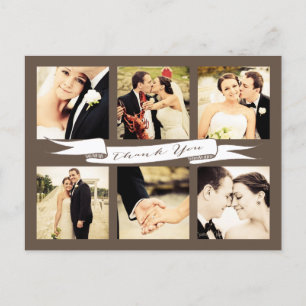 Cartão Postal Casamento Obrigado Foto da Tipografia do Script Ba
