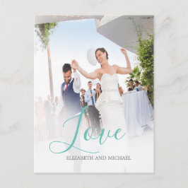 Cartão Postal Casamento Obrigado Foto De Amor Elegante