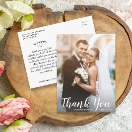 Cartão Postal Casamento Obrigado Foto Divertida Moderna Divertid