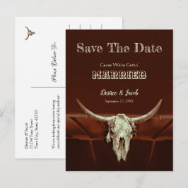 Cartão Postal Casamento Ocidental Orçamento Crânio de Touro Salv