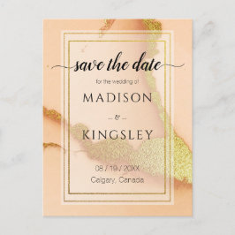 Cartão Postal Casamento 💡 Óleo Coral Moderno