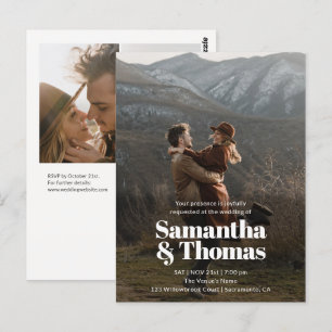 Cartão Postal Casamento Orçamento Ousado Elegante 3 Foto