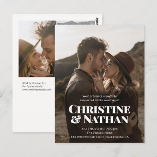 Cartão Postal Casamento Orçamento Ousado Elegante 3 Foto