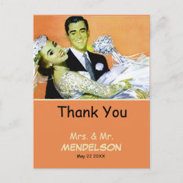 Cartão Postal Casamento personalizado da vintage divertida