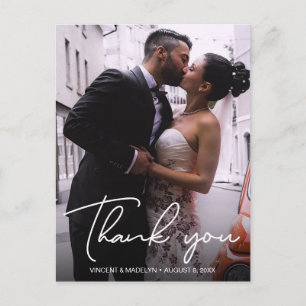 Cartão Postal Casamento Personalizado De Fotografia De Tipografi