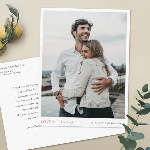 Cartão Postal Casamento Personalizado Simples Moderno De Fotos O