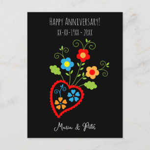Cartão Postal Casamento popular português florindo aniversário d