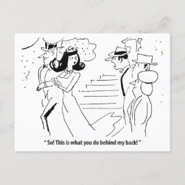 Cartão Postal Casamento Por Trás De Suas Costas, Humorístico
