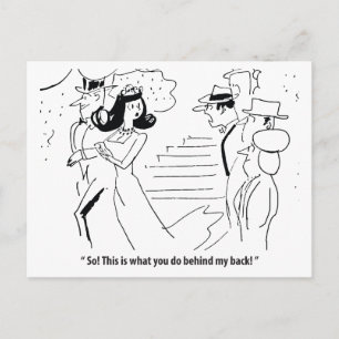 Cartão Postal Casamento Por Trás De Suas Costas, Humorístico