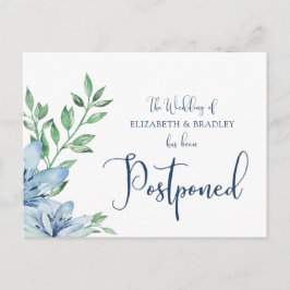 Cartão Postal Casamento Pós-Ponderação de Sangue Azul de Aquarel