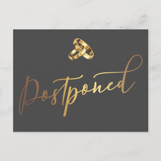 Cartão Postal Casamento Pós-Ponta Simples Elegante (Frente)