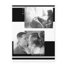 Casamento Preto e Branco Listras Minimalistas