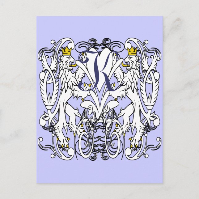 Cartão Postal Casamento Renascentista Lion Rampant (Frente)
