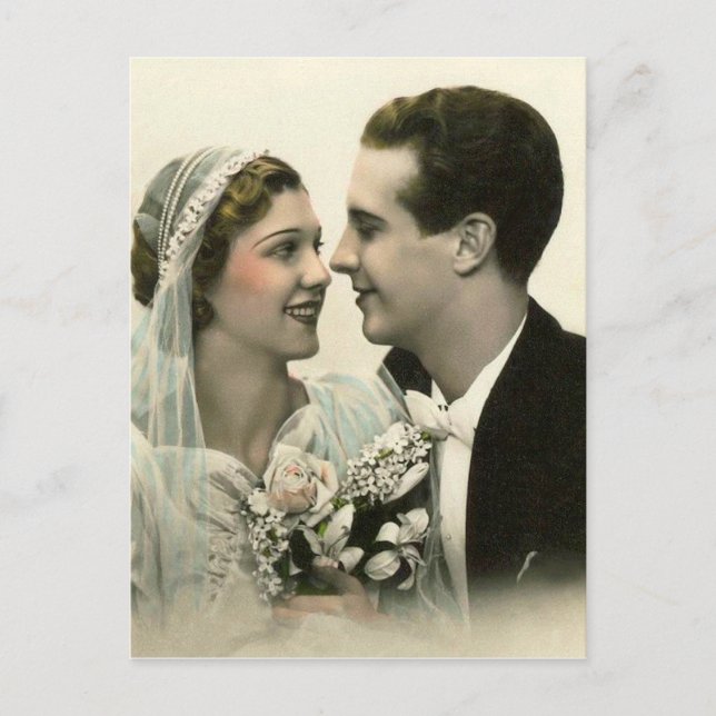 Cartão Postal Casamento romântico (Frente)
