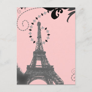 Cartão Postal Casamento Romântico Vintage eiffel Torre Paris