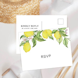 Cartão Postal Casamento RSVP de limão de Verão