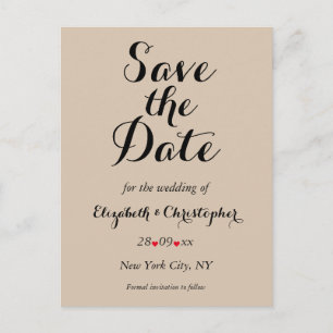Cartão Postal Casamento Russo de Script Elegante Simples Salve a