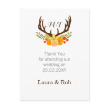 Casamento Rustic Antler Deer Floral Woodland