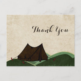 Cartão Postal Casamento Rustic Camping Obrigado