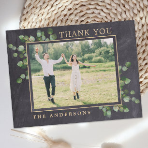 Cartão Postal Casamento Rústico Eucalipto Verde Agradecimento de