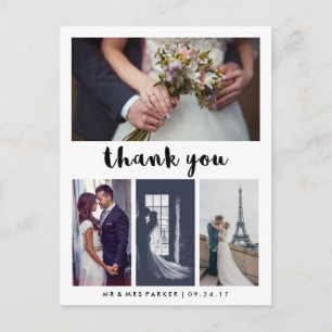 Cartão Postal Casamento Simples e Moderno Obrigado   4 Foto